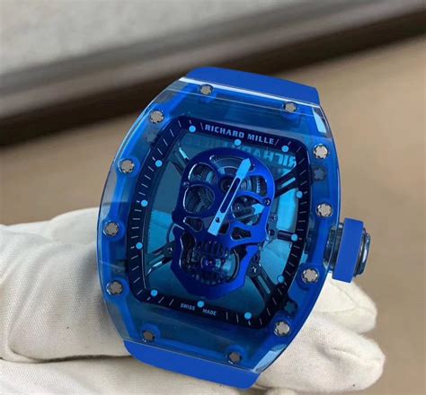 richard mille rm 52-01 blue sapphire skull tourbillon|richard mille rm 052.